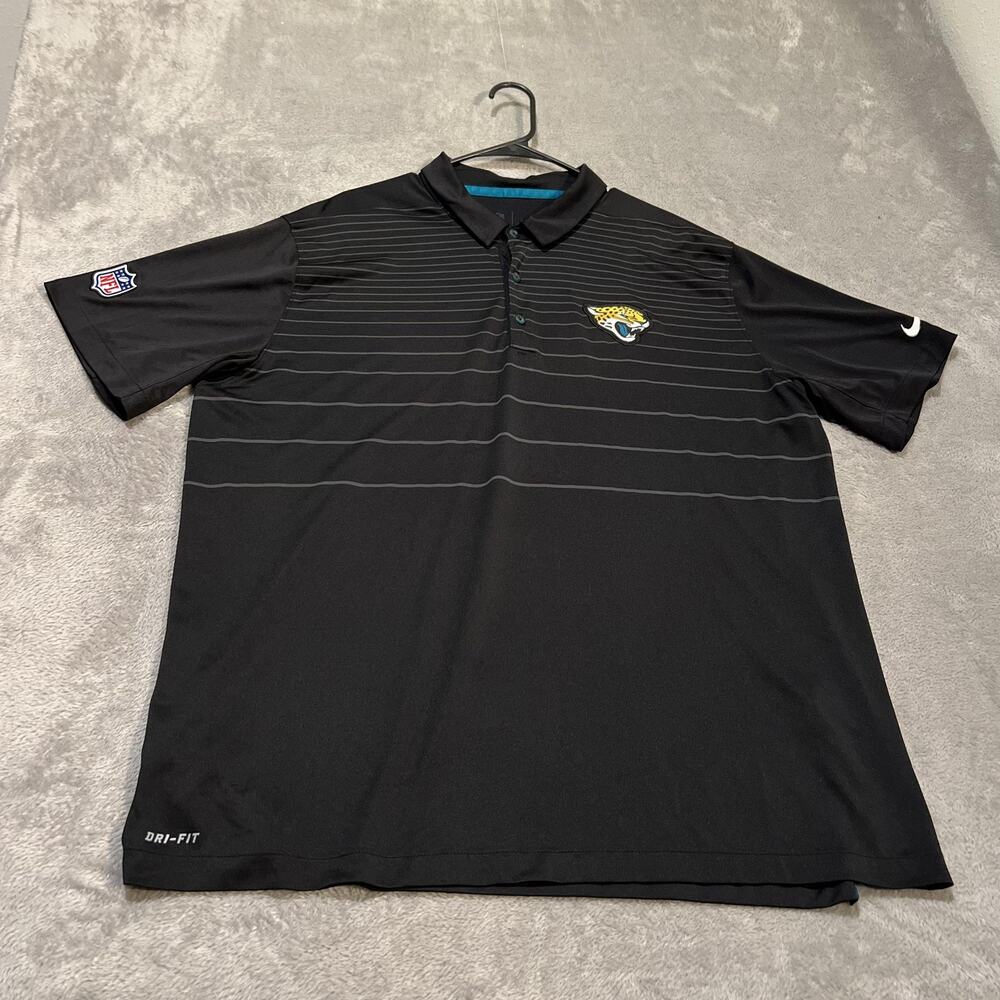 Jacksonville Jaguars Shirt Mens 2XL Black NFL Football Nike Dri Fit Polo